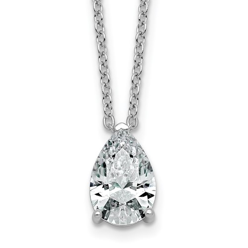 14K White Gold 3 Carat Radiant Three Prong Pendant Mounting