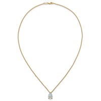 14K Yellow Gold 3 Carat Certified Lab Grown Diamond VS+ F+ Pear Complete Three Prong Pendant Necklace, 18" view 4