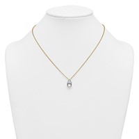 14K Yellow Gold 3.50 Carat Certified Lab Grown Diamond VS+ F+ Pear Complete Three Prong Pendant Necklace, 18" view 3