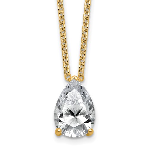 14K Yellow Gold 3.50 Carat Radiant Three Prong Pendant Mounting