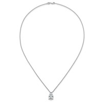 14K White Gold 4 Carat Lab Grown Diamond VS+ F+ Pear Complete Three Prong Pendant Necklace, 18" view 4