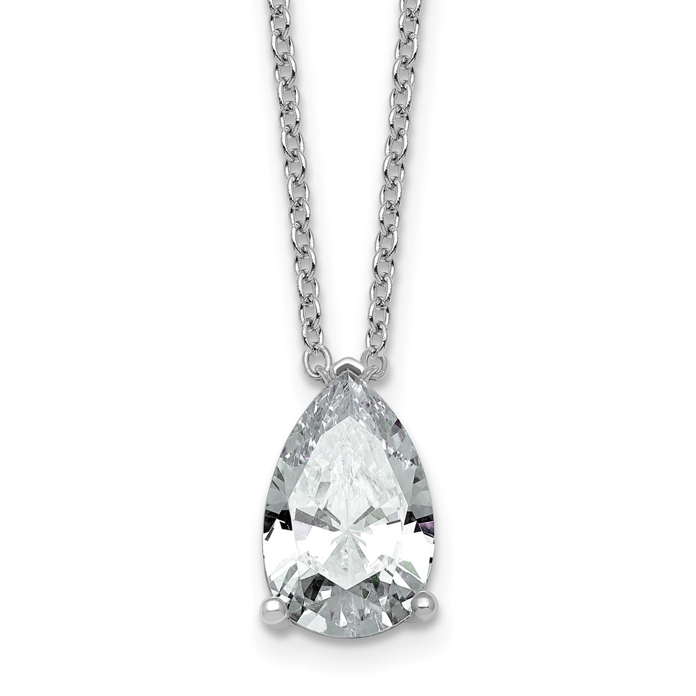 14K White Gold 4 Carat Radiant Three Prong Pendant Mounting