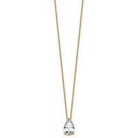 14K Yellow Gold 4 Carat Certified Lab Grown Diamond VS+ F+ Pear Complete Three Prong Pendant Necklace, 18" view 2