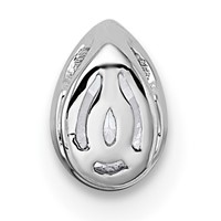 14K White Gold 0.25 Carat Lab Grown Diamond VS+ F+ Pear Complete Bezel Set Solitaire Chain Slide Pendant view 3