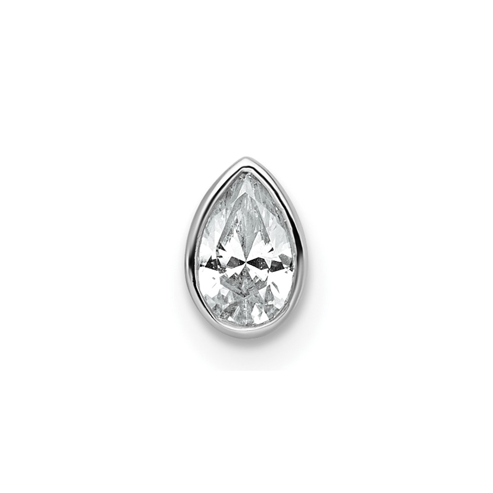 14K White Gold 0.25 Carat Pear Bezel Chain Slide Mounting