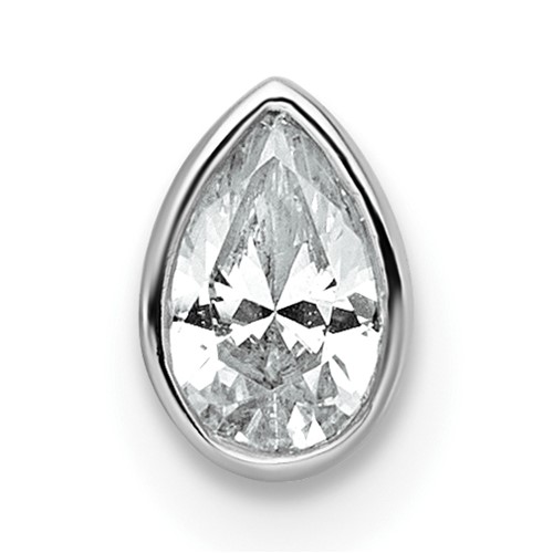 14K White Gold 0.25 Carat Pear Bezel Chain Slide Mounting