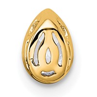 14K Yellow Gold 0.25 Carat Lab Grown Diamond VS+ F+ Pear Complete Bezel Set Solitaire Chain Slide Pendant view 3