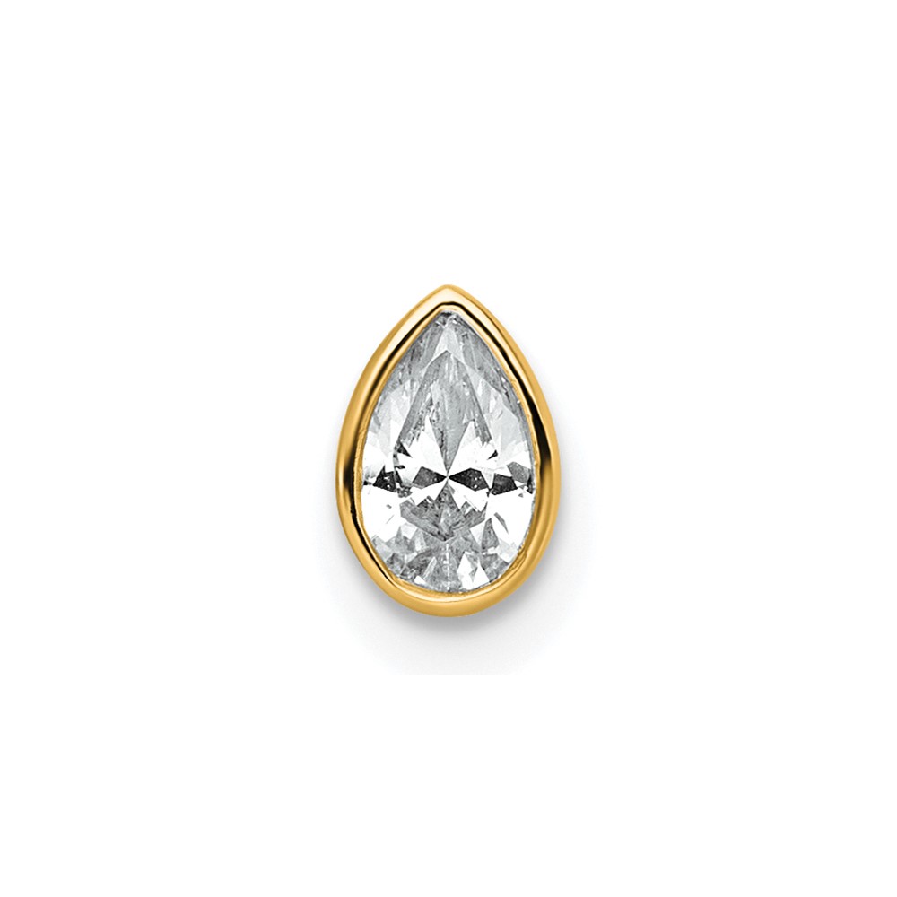 14K Yellow Gold 0.25 Carat Pear Bezel Chain Slide Mounting