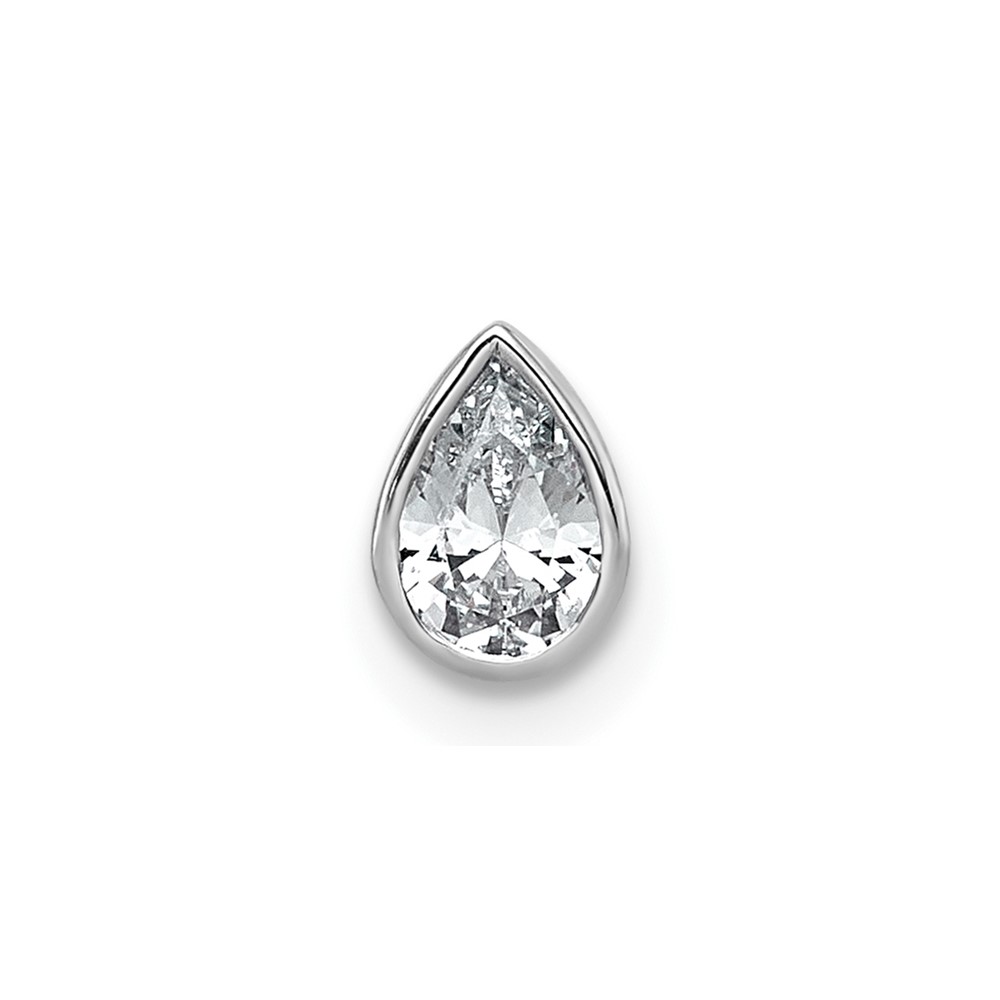 14K White Gold 0.33 Carat Pear Bezel Chain Slide Mounting
