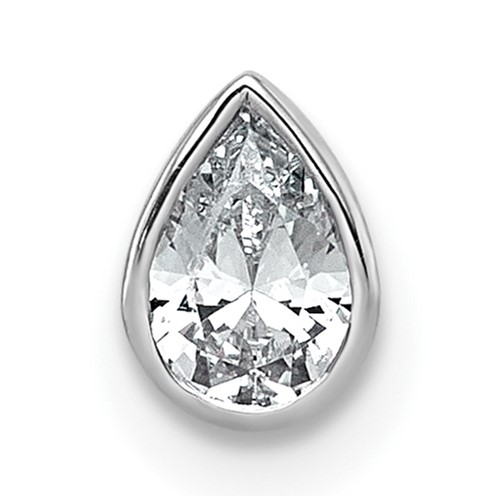 14K White Gold 0.33 Carat Pear Bezel Chain Slide Mounting