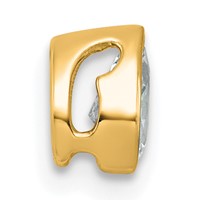 14K Yellow Gold 0.33 Carat Lab Grown Diamond VS+ F+ Pear Complete Bezel Set Solitaire Chain Slide Pendant view 2
