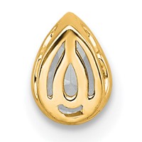 14K Yellow Gold 0.33 Carat Lab Grown Diamond VS+ F+ Pear Complete Bezel Set Solitaire Chain Slide Pendant view 3