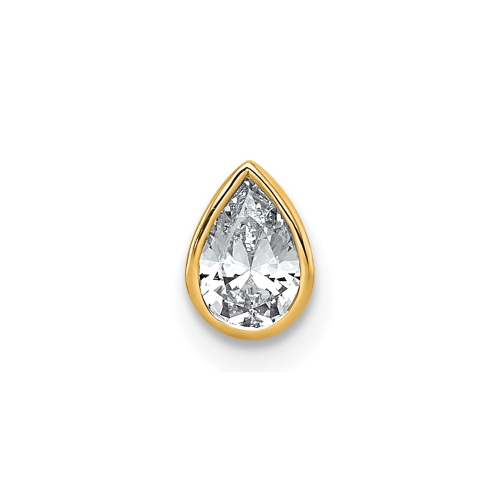 14K Yellow Gold 0.33 Carat Pear Bezel Chain Slide Mounting