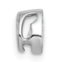 14K White Gold 0.38 Carat Lab Grown Diamond VS+ F+ Pear Complete Bezel Set Solitaire Chain Slide Pendant view 2
