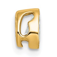 14K Yellow Gold 0.38 Carat Lab Grown Diamond VS+ F+ Pear Complete Bezel Set Solitaire Chain Slide Pendant view 2