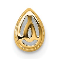 14K Yellow Gold 0.38 Carat Lab Grown Diamond VS+ F+ Pear Complete Bezel Set Solitaire Chain Slide Pendant view 3