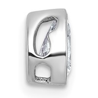 14K White Gold 0.50 Carat Lab Grown Diamond VS+ F+ Pear Complete Bezel Set Solitaire Chain Slide Pendant view 2