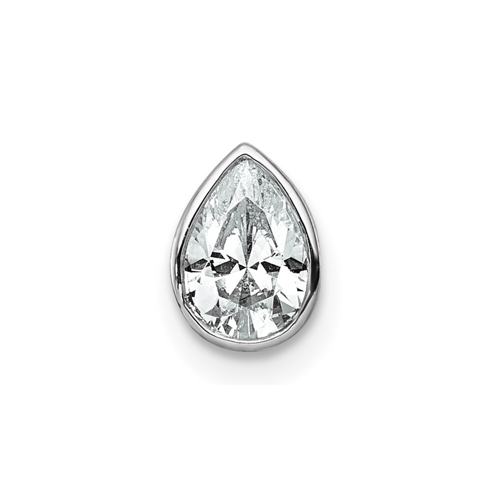 14K White Gold 0.50 Carat Pear Bezel Chain Slide Mounting