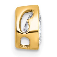 14K Yellow Gold 0.50 Carat Lab Grown Diamond VS+ F+ Pear Complete Bezel Set Solitaire Chain Slide Pendant view 2