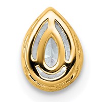 14K Yellow Gold 0.50 Carat Lab Grown Diamond VS+ F+ Pear Complete Bezel Set Solitaire Chain Slide Pendant view 3