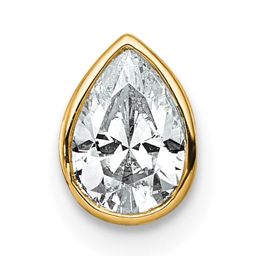 14K Yellow Gold 0.50 Carat Pear Bezel Chain Slide Mounting