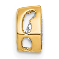 14K Yellow Gold 0.62 Carat Lab Grown Diamond VS+ F+ Pear Complete Bezel Set Solitaire Chain Slide Pendant view 2