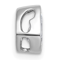 14K White Gold 0.75 Carat Lab Grown Diamond VS+ F+ Pear Complete Bezel Set Solitaire Chain Slide Pendant view 2