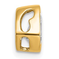 14K Yellow Gold 0.75 Carat Lab Grown Diamond VS+ F+ Pear Complete Bezel Set Solitaire Chain Slide Pendant view 2