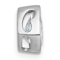 14K White Gold 1 Carat Lab Grown Diamond VS+ F+ Pear Complete Bezel Set Solitaire Chain Slide Pendant view 2