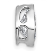 14K White Gold 1.50 Carat Certified Lab Grown Diamond VS+ F+ Pear Complete Bezel Set Solitaire Chain Slide Pendant view 2
