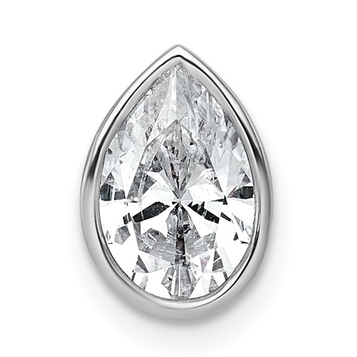 14K White Gold 1.50 Carat Pear Bezel Chain Slide Mounting