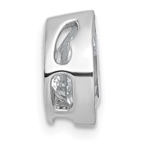 14K White Gold 2 Carat Certified Lab Grown Diamond VS+ F+ Pear Complete Bezel Set Solitaire Chain Slide Pendant view 2