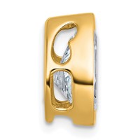 14K Yellow Gold 2.50 Carat Certified Lab Grown Diamond VS+ F+ Pear Complete Bezel Set Solitaire Chain Slide Pendant view 2