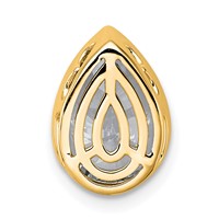 14K Yellow Gold 2.50 Carat Certified Lab Grown Diamond VS+ F+ Pear Complete Bezel Set Solitaire Chain Slide Pendant view 3