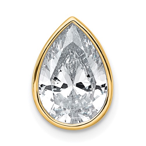 14K Yellow Gold 2.50 Carat Pear Bezel Chain Slide Mounting