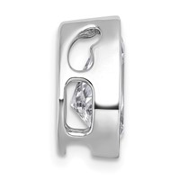 14K White Gold 3 Carat Certified Lab Grown Diamond VS+ F+ Pear Complete Bezel Set Solitaire Chain Slide Pendant view 2