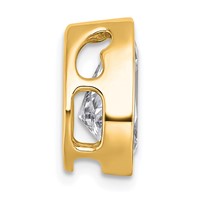 14K Yellow Gold 3 Carat Lab Grown Diamond VS+ F+ Pear Complete Bezel Set Solitaire Chain Slide Pendant view 2