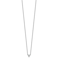 14K White Gold 0.25 Carat Lab Grown Diamond VS+ F+ Heart Complete Three Prong Pendant Necklace, 18" view 2