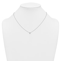 14K White Gold 0.25 Carat Lab Grown Diamond VS+ F+ Heart Complete Three Prong Pendant Necklace, 18" view 3