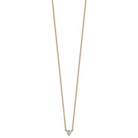 14K Yellow Gold 0.25 Carat Lab Grown Diamond VS+ F+ Heart Complete Three Prong Pendant Necklace, 18" view 2