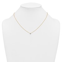 14K Yellow Gold 0.25 Carat Lab Grown Diamond VS+ F+ Heart Complete Three Prong Pendant Necklace, 18" view 3
