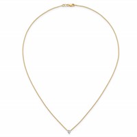 14K Yellow Gold 0.25 Carat Lab Grown Diamond VS+ F+ Heart Complete Three Prong Pendant Necklace, 18" view 4