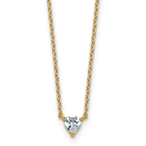 14K Yellow Gold 0.25 Carat Heart Three Prong Pendant Mounting