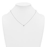 14K White Gold 0.50 Carat Lab Grown Diamond VS+ F+ Heart Complete Three Prong Pendant Necklace, 18" view 3