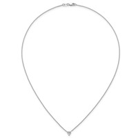 14K White Gold 0.50 Carat Lab Grown Diamond VS+ F+ Heart Complete Three Prong Pendant Necklace, 18" view 4