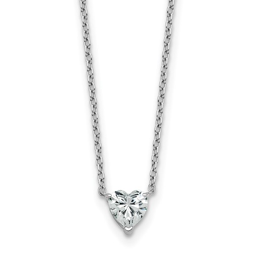 14K White Gold 0.50 Carat Heart Three Prong Pendant Mounting