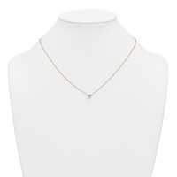14K Yellow Gold 0.50 Carat Lab Grown Diamond VS+ F+ Heart Complete Three Prong Pendant Necklace, 18" view 3
