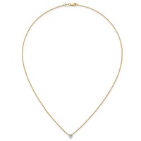 14K Yellow Gold 0.50 Carat Lab Grown Diamond VS+ F+ Heart Complete Three Prong Pendant Necklace, 18" view 4