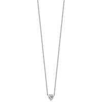 14K White Gold 0.75 Carat Lab Grown Diamond VS+ F+ Heart Complete Three Prong Pendant Necklace, 18" view 2
