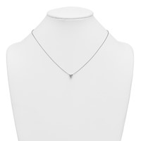 14K White Gold 0.75 Carat Lab Grown Diamond VS+ F+ Heart Complete Three Prong Pendant Necklace, 18" view 3
